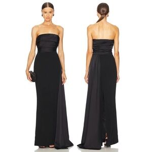 NBD Black Strapless Gown for Wedding Guest